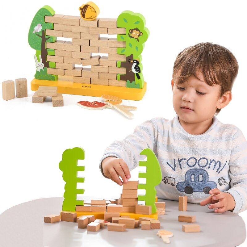 Drewniana gra zręcznościowa - spadający żołędź, układanka, zabawka dla dzieci, Viga