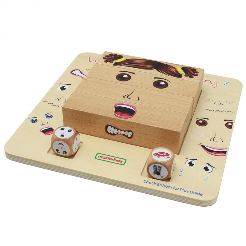 Tablica edukacyjna - nauka emocji - gra drewniana, zabawka dla dzieci, Masterkidz Montessori