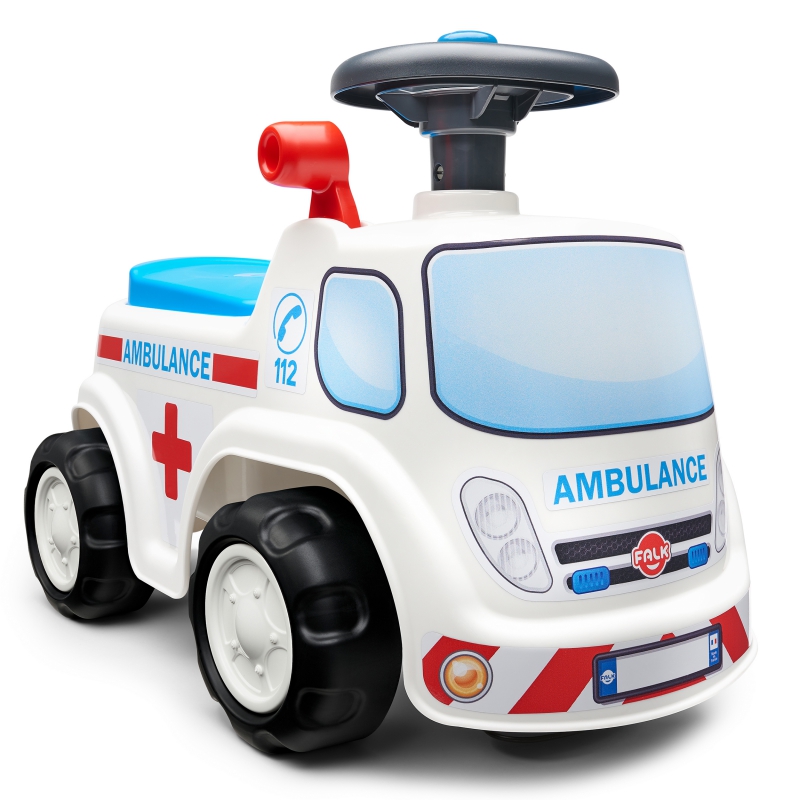 Jeździk samochód ambulans z klaksonem od 1 roku, zabawka dla dzieci, FALK