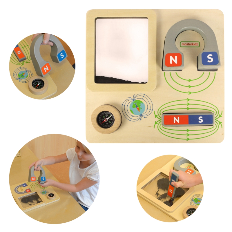 Zabawa magnetyczna tablica edukacyjna Masterkidz kompas Montessori, zabawka dla dzieci