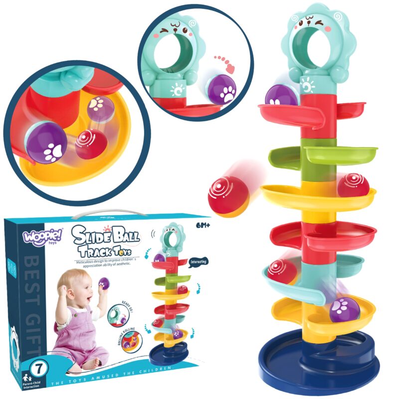 Baby kulodrom tor kulkowy zestaw spirala + 2 kulki, zabawka dla dzieci, Woopie