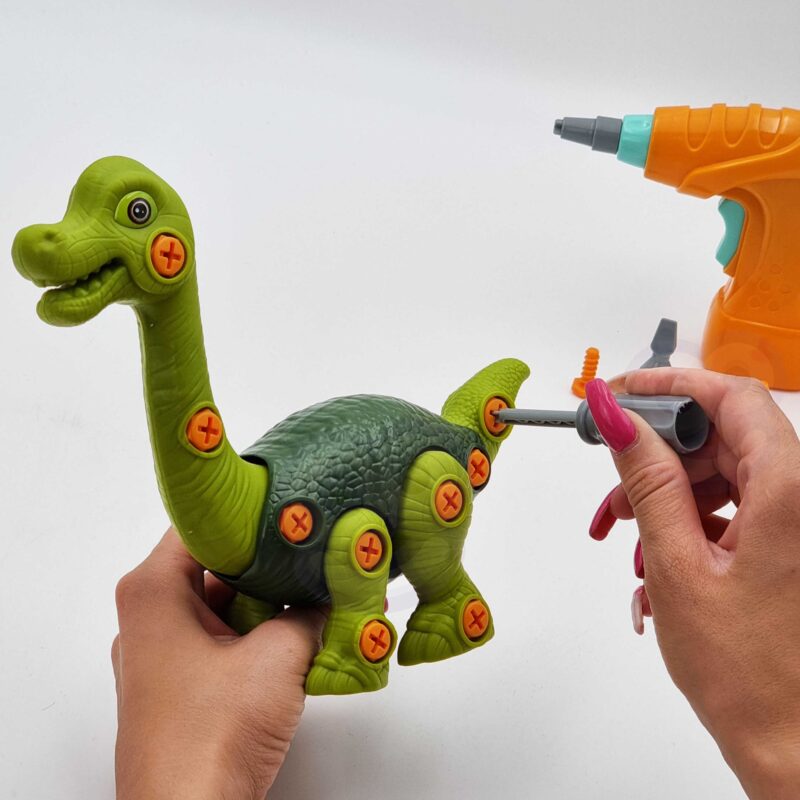 Dinozaur do skręcania zestaw konstrukcyjny + wiertarka 31 el., zabawka dla dzieci, Woopie