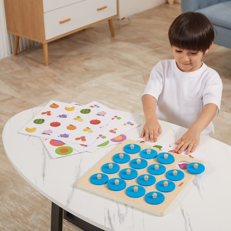 Memory gra pamięciowa zgadnij obrazki 10 kart Montessori, zabawka dla dzieci, Viga