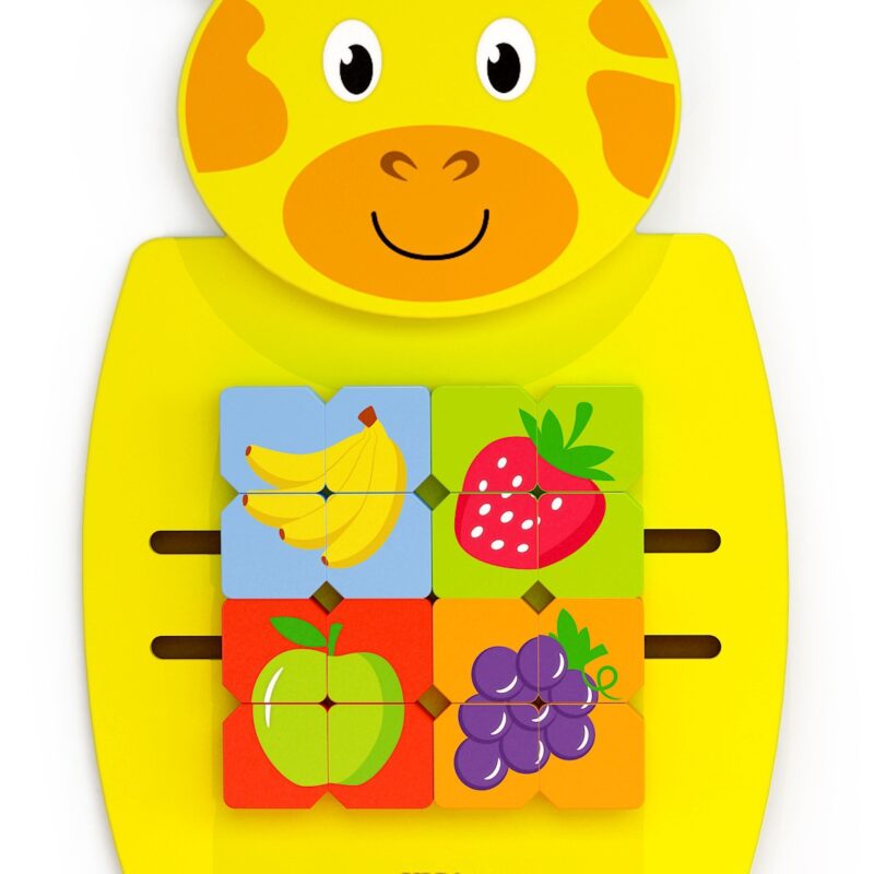 Drewniana sensoryczna tablica manipulacyjna żyrafa Viga Toys, zabawka dla dzieci