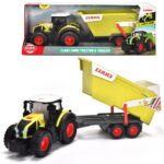 Farm duży traktor Claas z przyczepką 64 cm, zabawka dla dzieci, Dickie