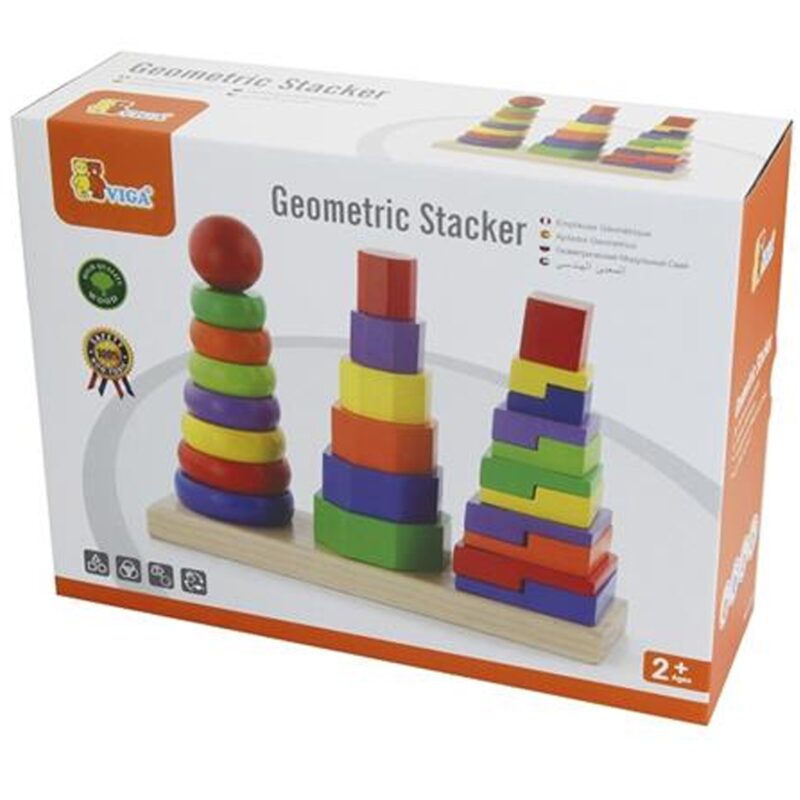 Drewniane klocki układanka piramidki, zabawka dla dzieci, Viga