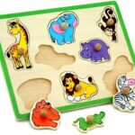 Drewniane puzzle zwierzęta zoo układanka Viga Toys, zabawka dla dzieci