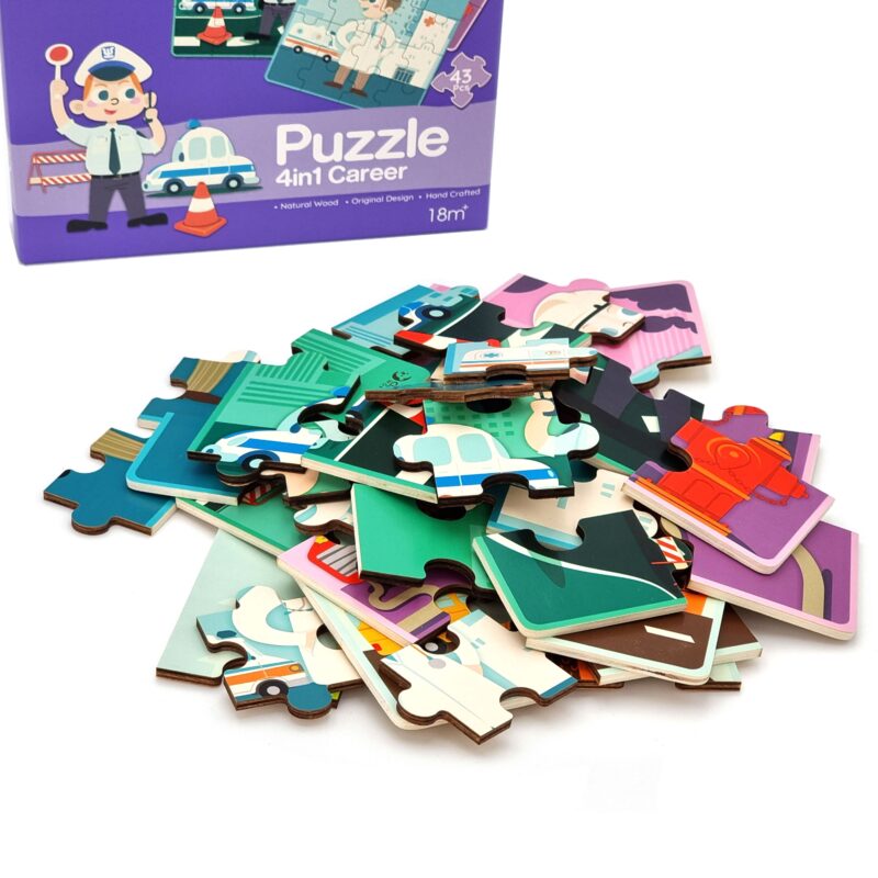 Układanka puzzle dla dzieci 4 w 1 zawody Classic World, zabawka dla dzieci