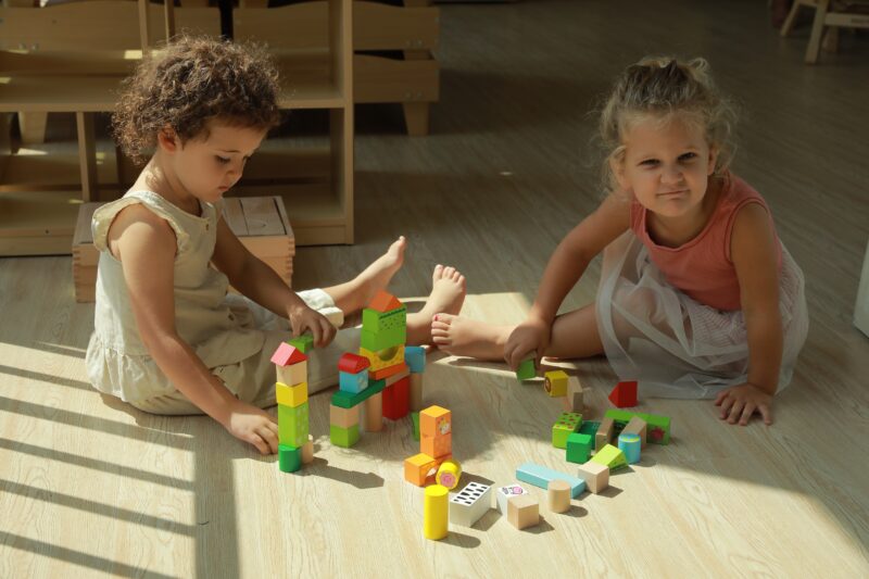Drewniane klocki edukacyjne zoo w wiaderku 50 el., zabawka dla dzieci, Viga