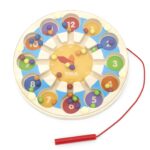 Drewniana gra magnetyczna zegar labirynt magnetyczny, zabawka dla dzieci, Viga