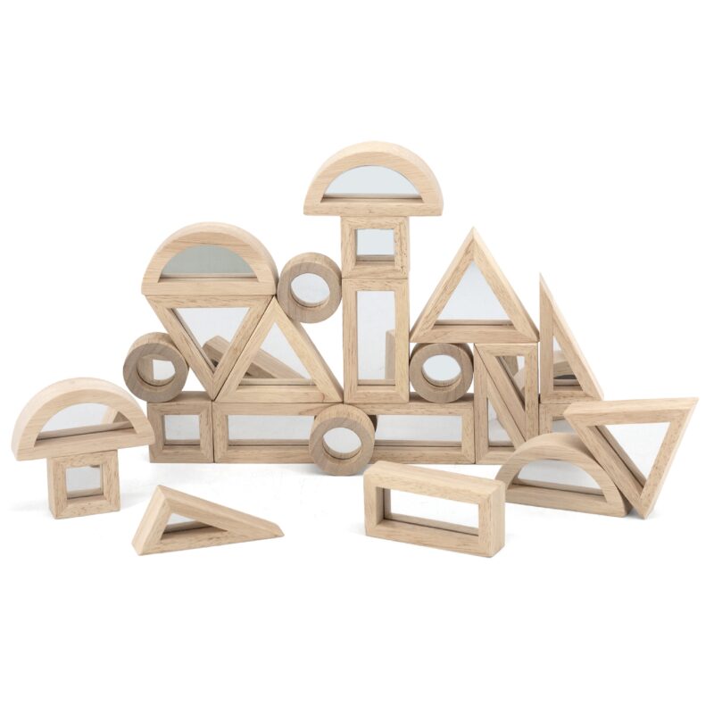 Drewniane klocki lustrzane układanka 24 elementy, zabawka dla dzieci, Viga