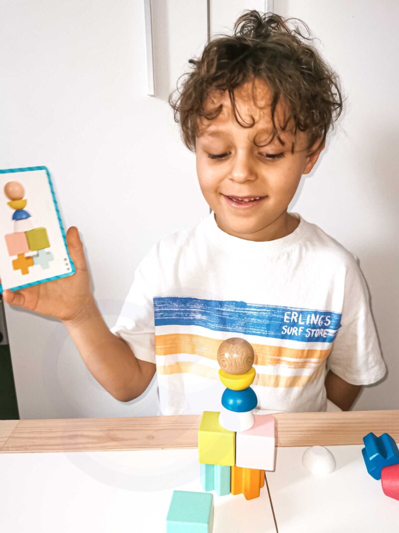 Drewniane klocki układanka gra 24 wzory 36 el., zabawka dla dzieci, Tooky Toy