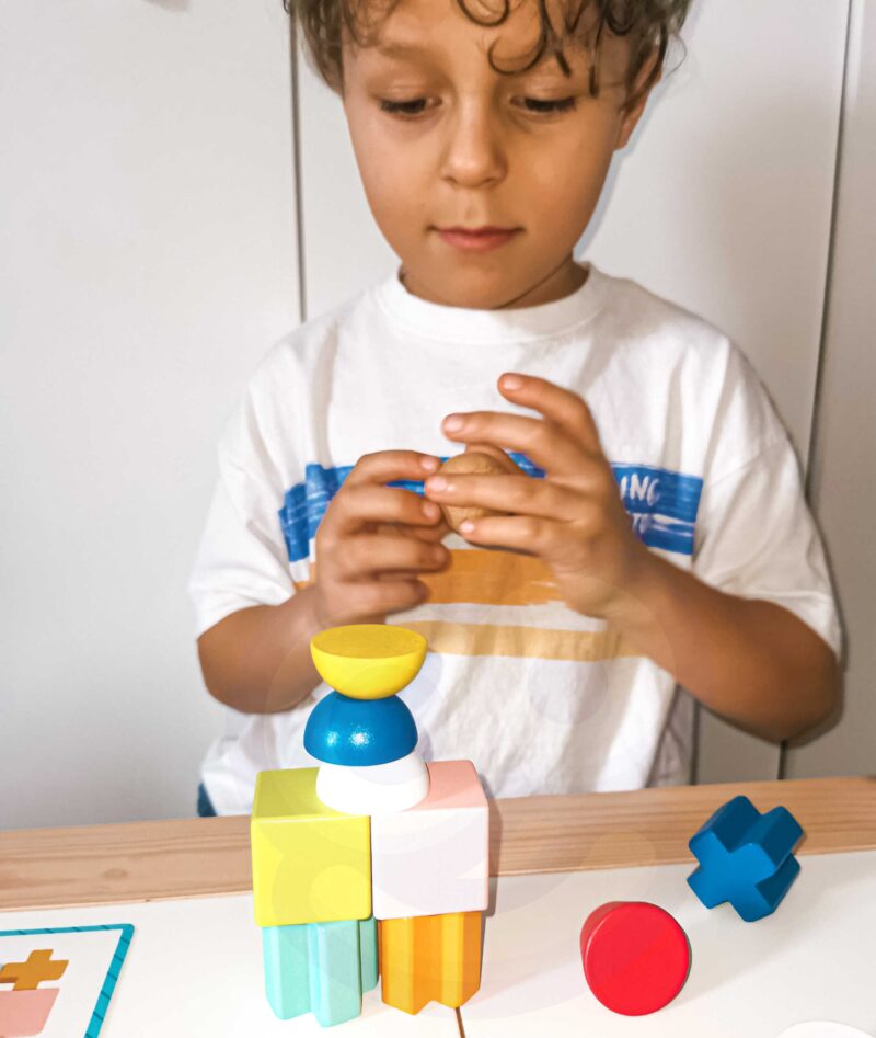 Drewniane klocki układanka gra 24 wzory 36 el., zabawka dla dzieci, Tooky Toy