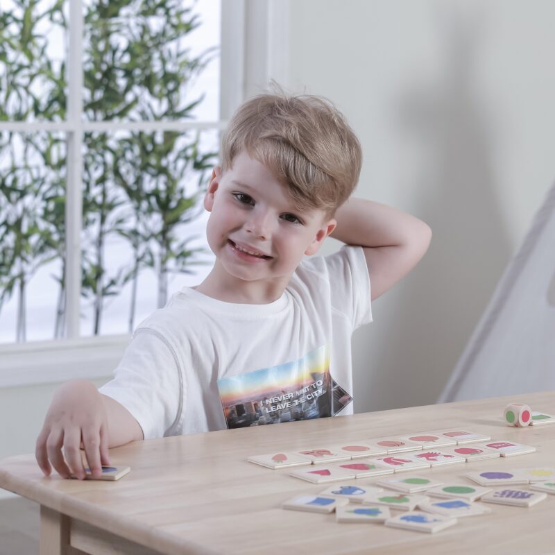 Gra edukacyjna drewniana układanka sortuj dopasuj kolory i kształty 38 el. Montessori, zabawka dla dzieci, Viga
