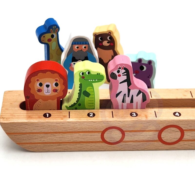 Drewniana arka noego + książeczka z zagadkami, zabawka dla dzieci, Tooky Toy