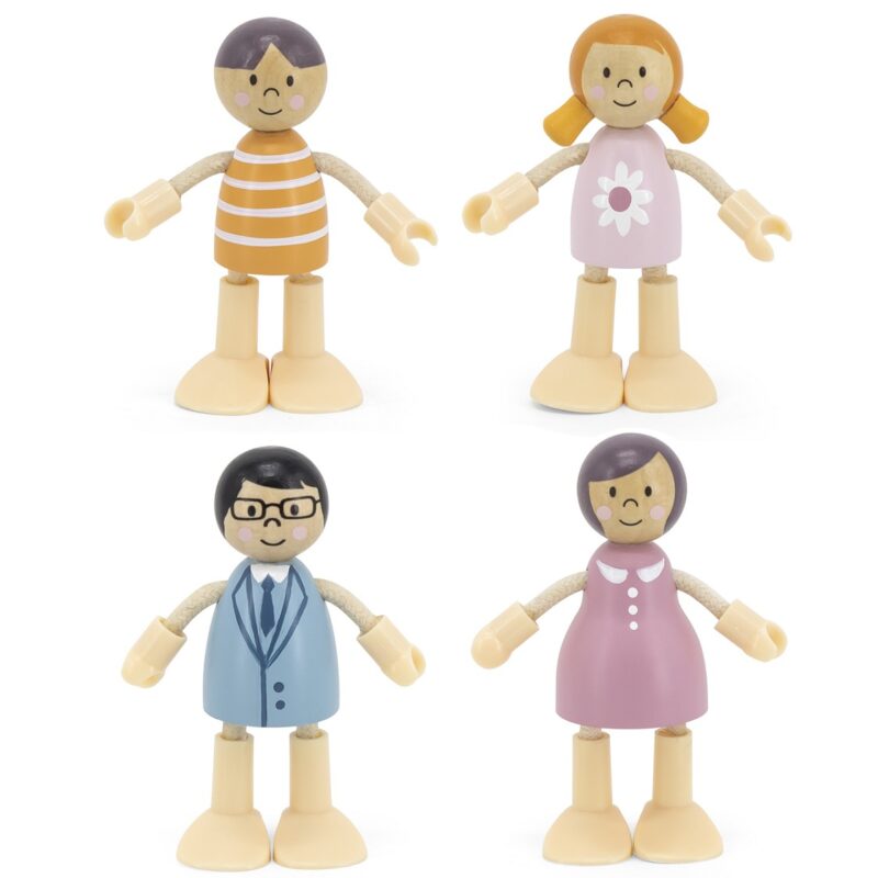 Drewniane lalki rodzina lalek zestaw figurki, zabawka dla dzieci, Viga PolarB