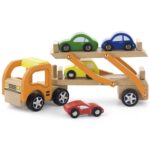 Drewniana laweta z samochodzikami Viga Toys, zabawka dla dzieci