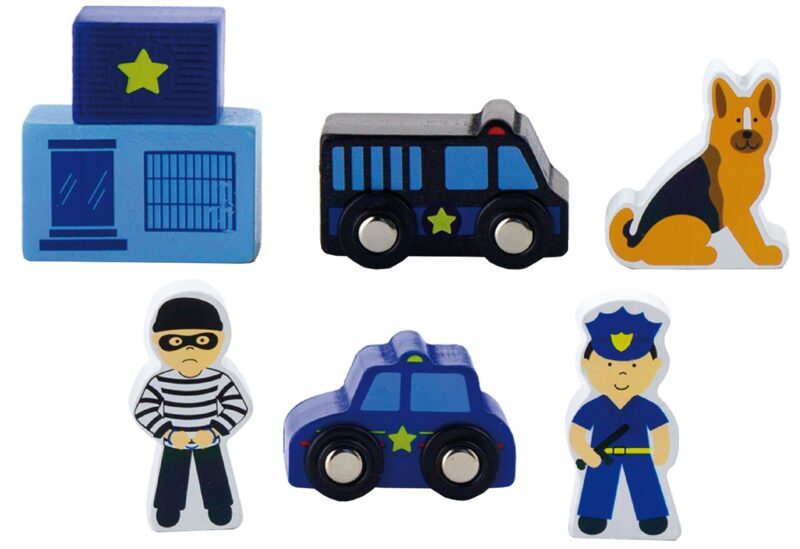 Zestaw figurek - policja - akcesoria do kolejki, zabawka dla dzieci, Viga