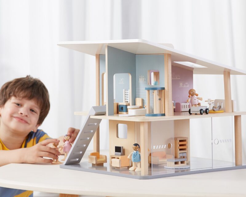 Drewniany domek dla lalek, zabawka dla dzieci, Viga PolarB