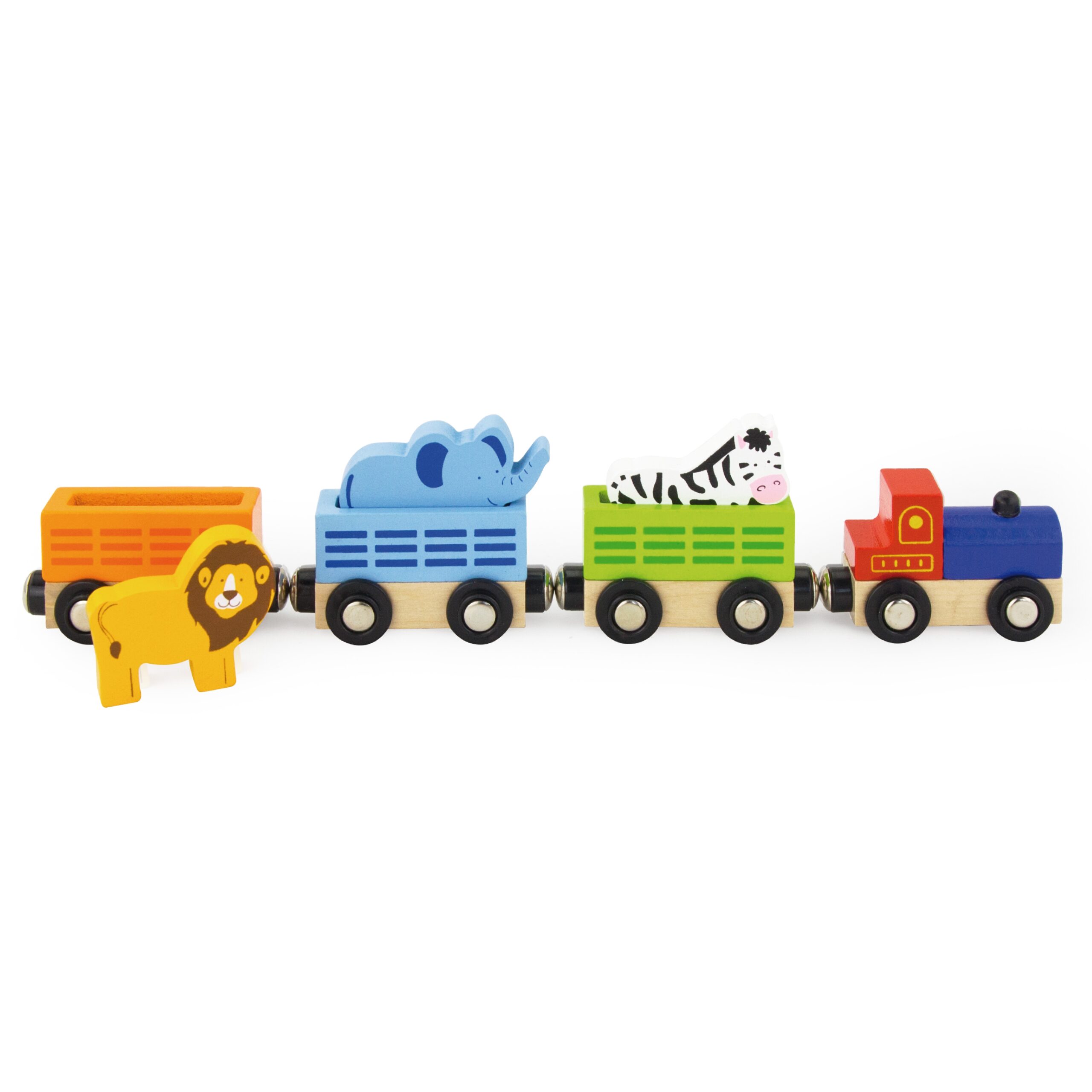 Zestaw akcesoriów do kolejki - pociąg z dzikimi zwierzętami zoo, zabawka dla dzieci, Viga