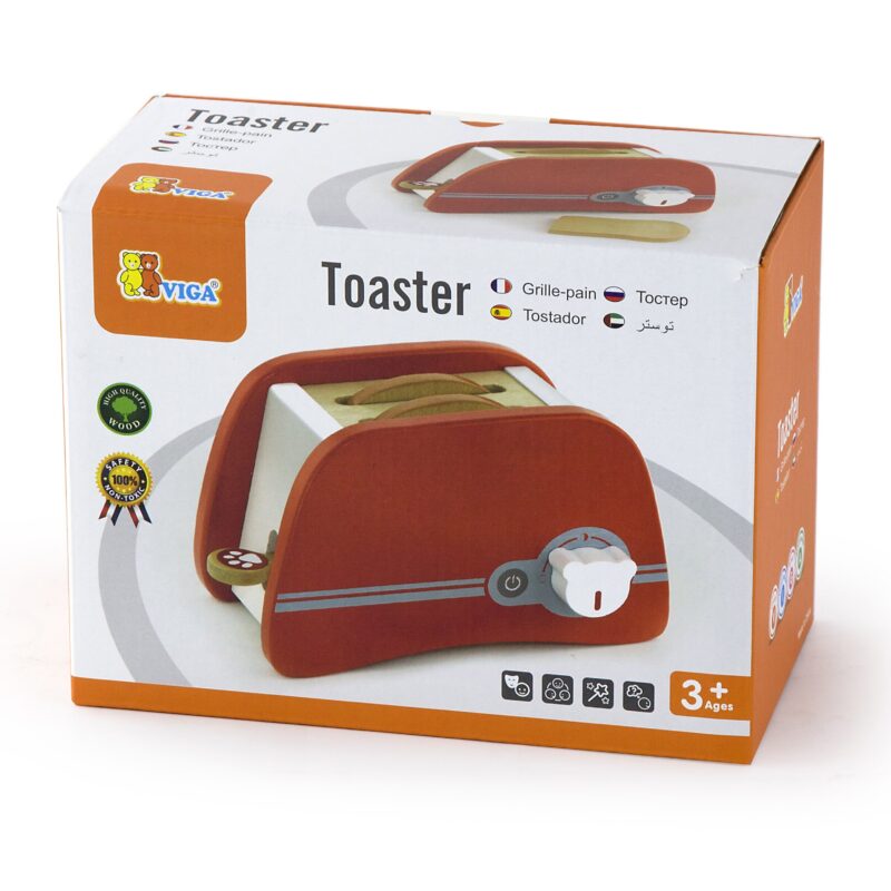 Drewniany toster kuchenny dla dzieci AGD grzanki tosty, zabawka dla dzieci, Viga
