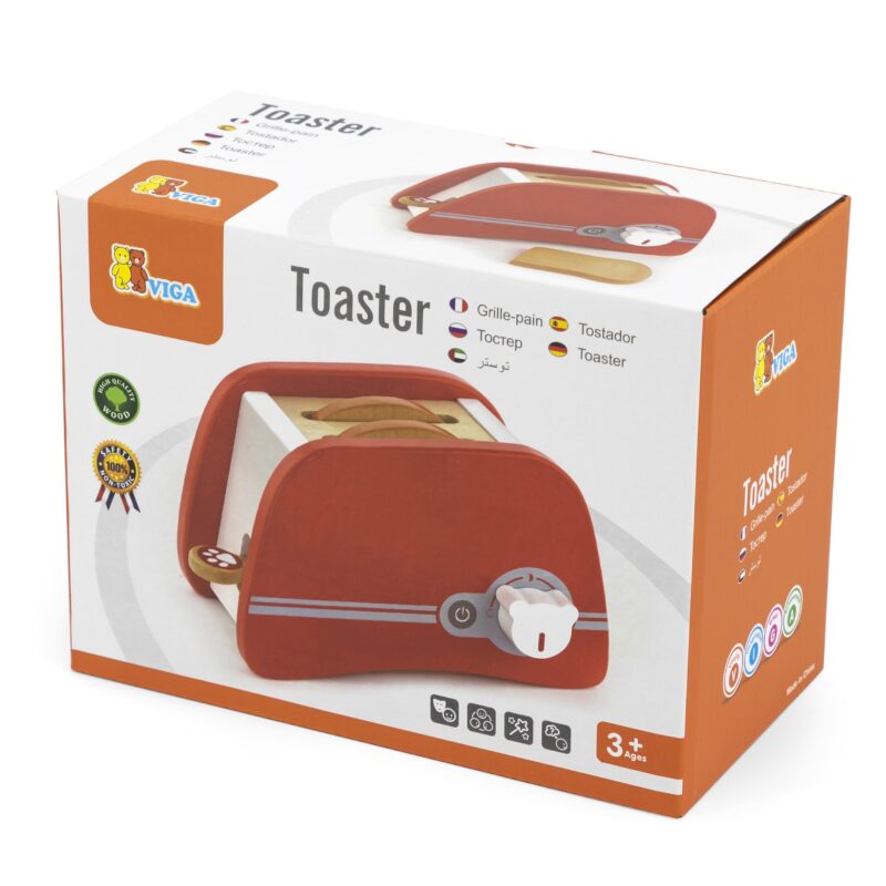 Drewniany toster kuchenny dla dzieci AGD grzanki tosty, zabawka dla dzieci, Viga
