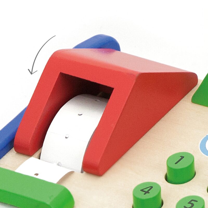 Drewniana kasa sklepowa z akcesoriami skaner Viga Toys Montessori, zabawka dla dzieci