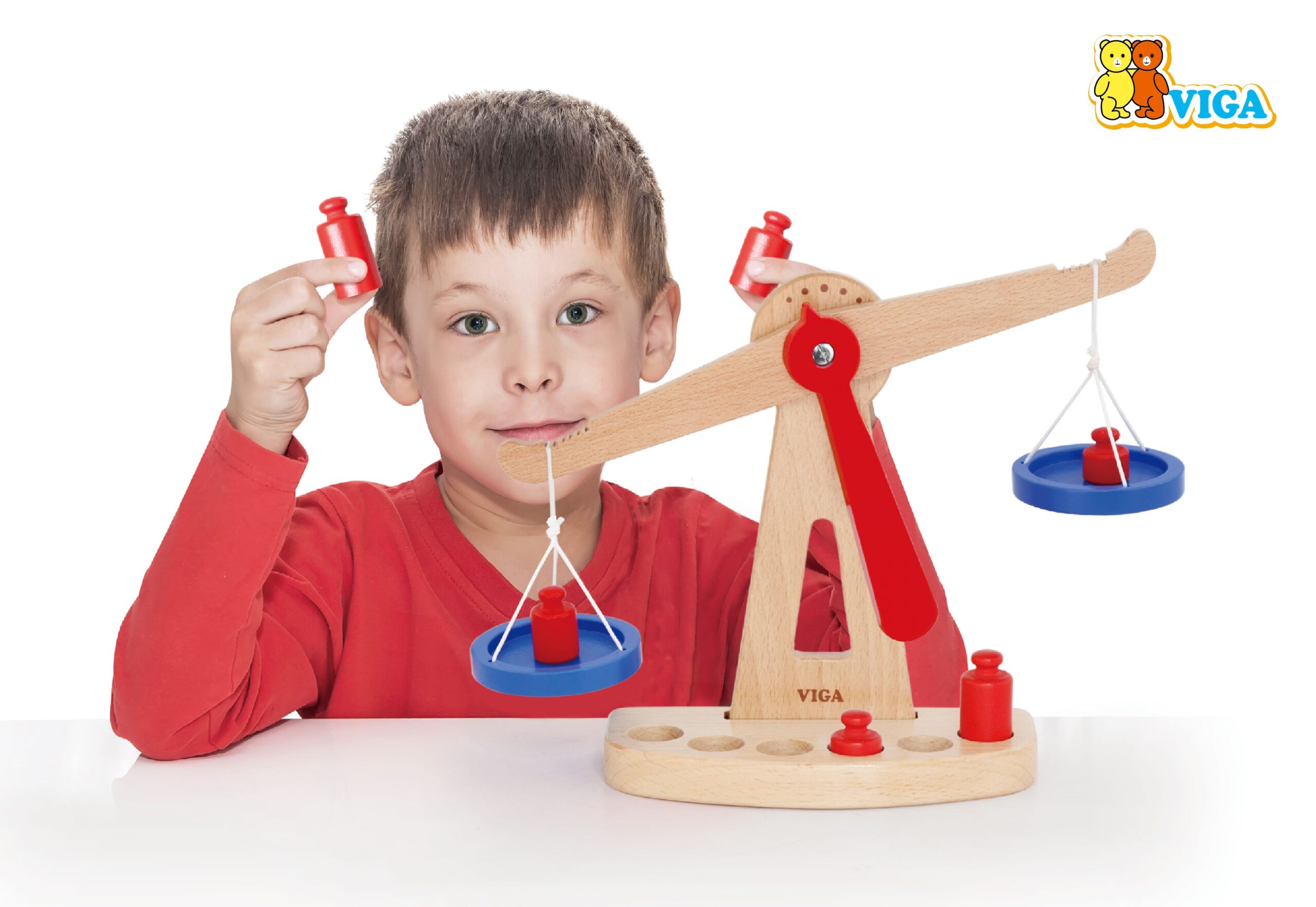 Drewniana waga sklepowa równoważna Viga Toys, zabawka dla dzieci