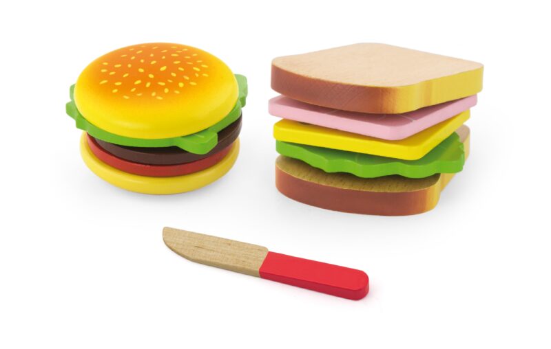 Zestaw do krojenia hamburger i kanapka, zabawka dla dzieci, Viga