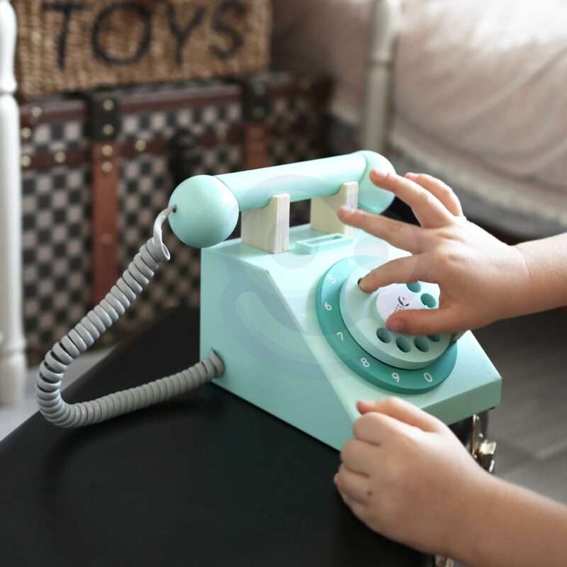 Klasyczny drewniany telefon dla dzieci 4 el., zabawka dla dzieci, Classic World