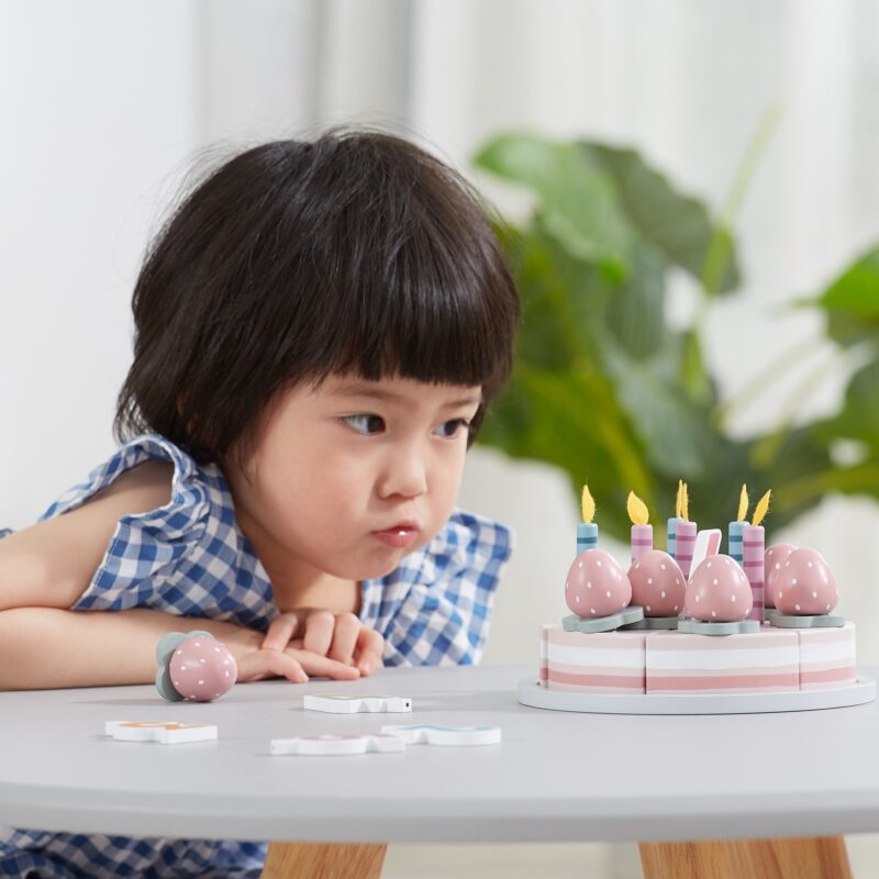 Drewniane ciasto tort urodzinowy do krojenia, zabawka dla dzieci, Viga PolarB