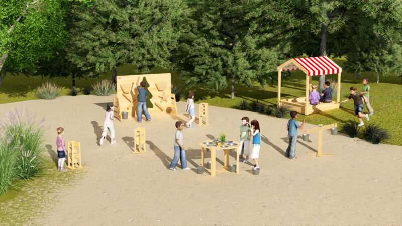 Edu stół edukacyjny ogrodowy 6 funkcji zabawa piaskiem płynem kamieniami, zabawka dla dzieci, Classic World