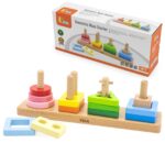 Drewniany geometryczny sorter labirynt, zabawka dla dzieci, Viga