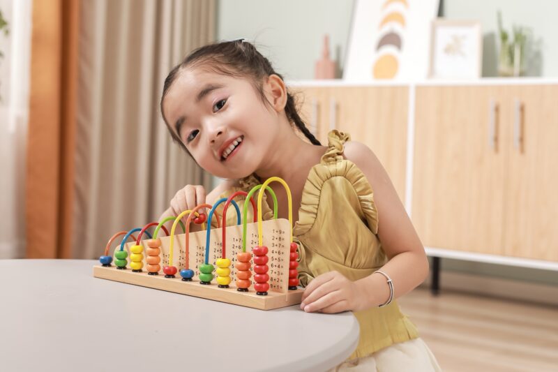 Edukacyjne liczydło drewniane do liczenia szkolne Montessori, zabawka dla dzieci, Viga Toys