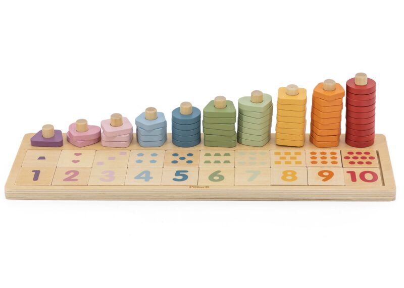 Drewniane liczydło sorter nauka liczb Montessori, zabawka dla dzieci, Viga PolarB