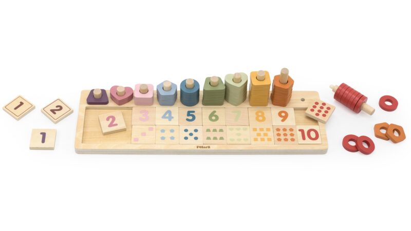 Drewniane liczydło sorter nauka liczb Montessori, zabawka dla dzieci, Viga PolarB