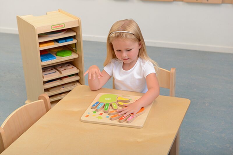 Drewniana tabliczka edukacyjna - liczenie na palcach, zabawka dla dzieci, Masterkidz