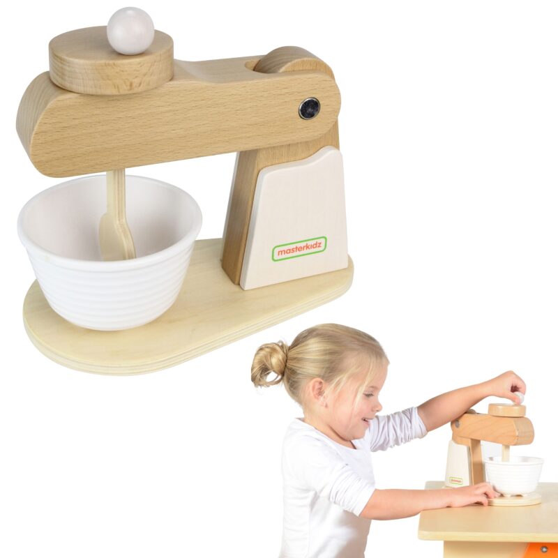 Drewniany mikser do kuchni dla dzieci Masterkidz, zabawka dla dzieci