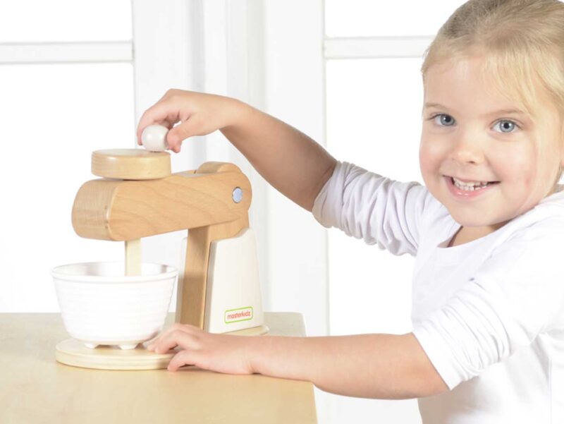 Drewniany mikser do kuchni dla dzieci Masterkidz, zabawka dla dzieci