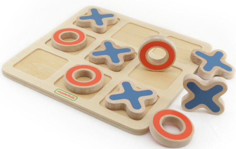 Kółko i krzyżyk - drewniana gra - logiczna łamigłówka, zabawka dla dzieci, Masterkidz