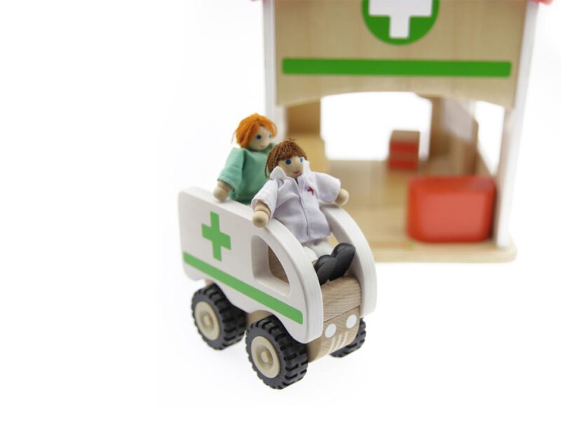 Mini szpital drewniany zestaw Masterkidz makieta, zabawka dla dzieci