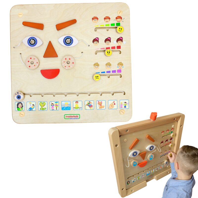 Tablica edukacyjna jak się czujesz? nauka emocji Montessori, zabawka dla dzieci, Masterkidz