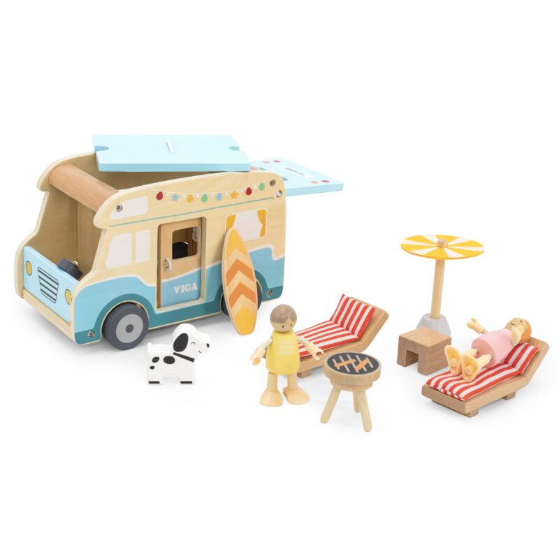 Drewniany kamper plaża, zabawka dla dzieci, Viga