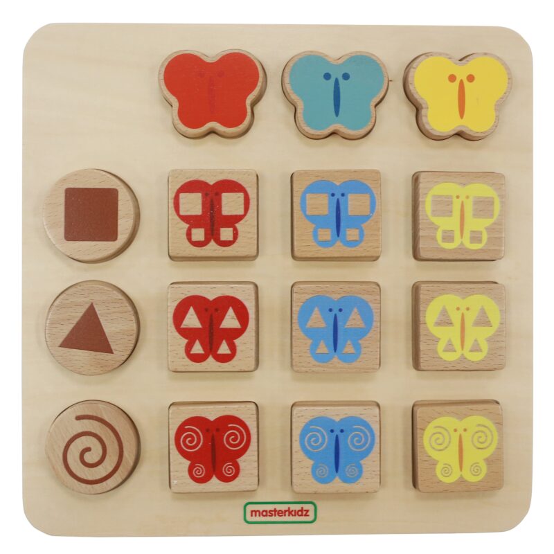 Układanka dopasowanie kolorów i wzorów Montessori, zabawka dla dzieci, Masterkidz
