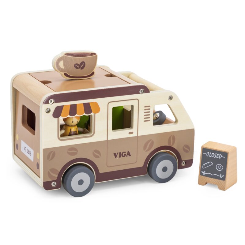 Drewniane auto kawiarnia, zabawka dla dzieci, Viga