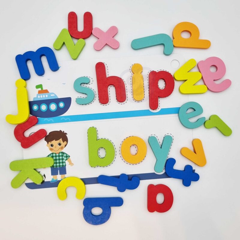 Puzzle alfabet Montessori nauka literek słów zwierzątka 57 el., zabawka dla dzieci, Tooky Toy