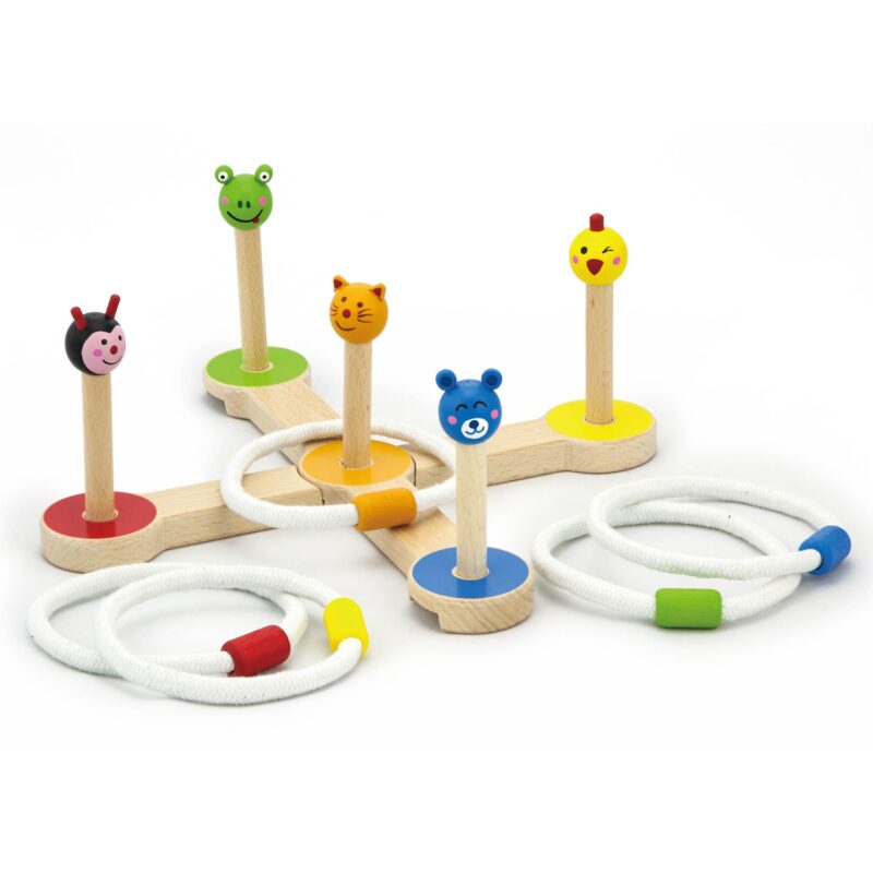 Drewniana gra rzut pierścnieniem zwierzątka Viga Toys, zabawka dla dzieci