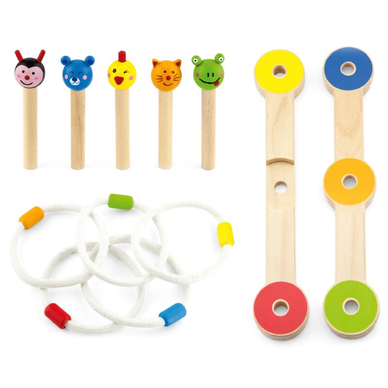 Drewniana gra rzut pierścnieniem zwierzątka Viga Toys, zabawka dla dzieci