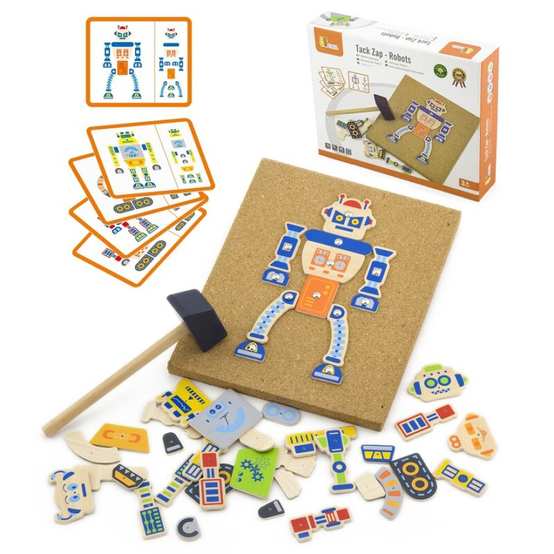 Drewniana przybijanka roboty 45 elementów Viga Toys, zabawka dla dzieci