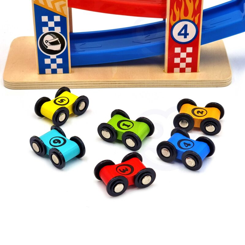 Kolorowa zjeżdżalnia tor dla samochodów, zabawka dla dzieci, Tooky Toy